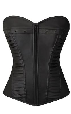 F9075-1 Black Corset with zipper front closure corset